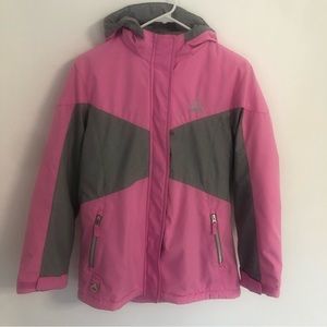 GERRY Girl’s Pink/Grey Hooded Winter Puffer Coat Size L (14-16)